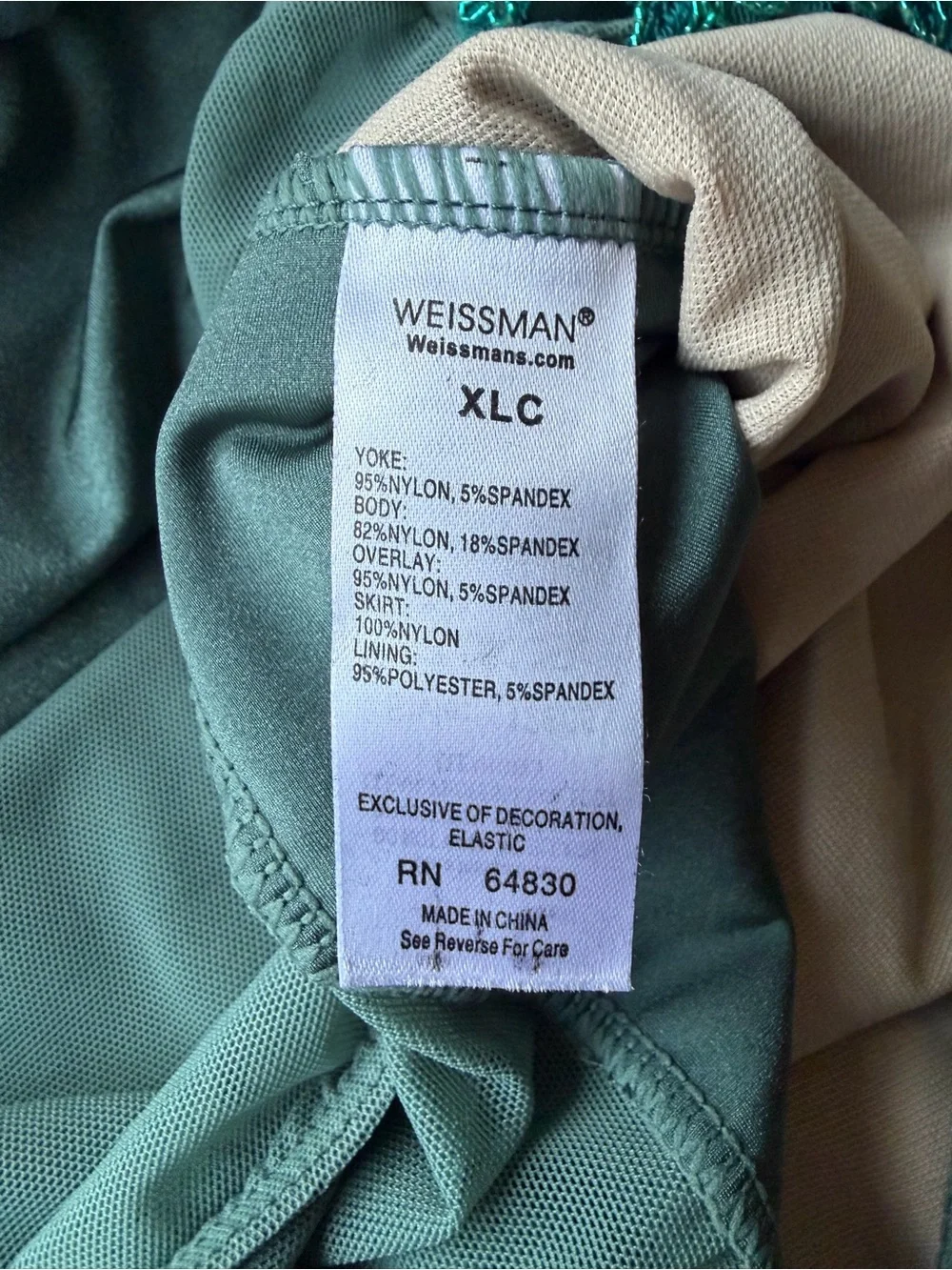 Weissman Girls XL Teal Green Floral Tulle Ballet Dance Costume Dress